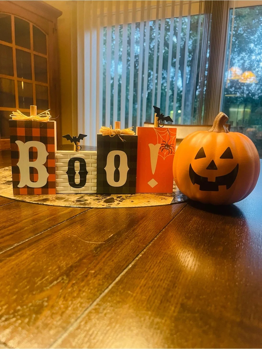 Halloween Block Pumpkin Set - Orange, Green, White, Black